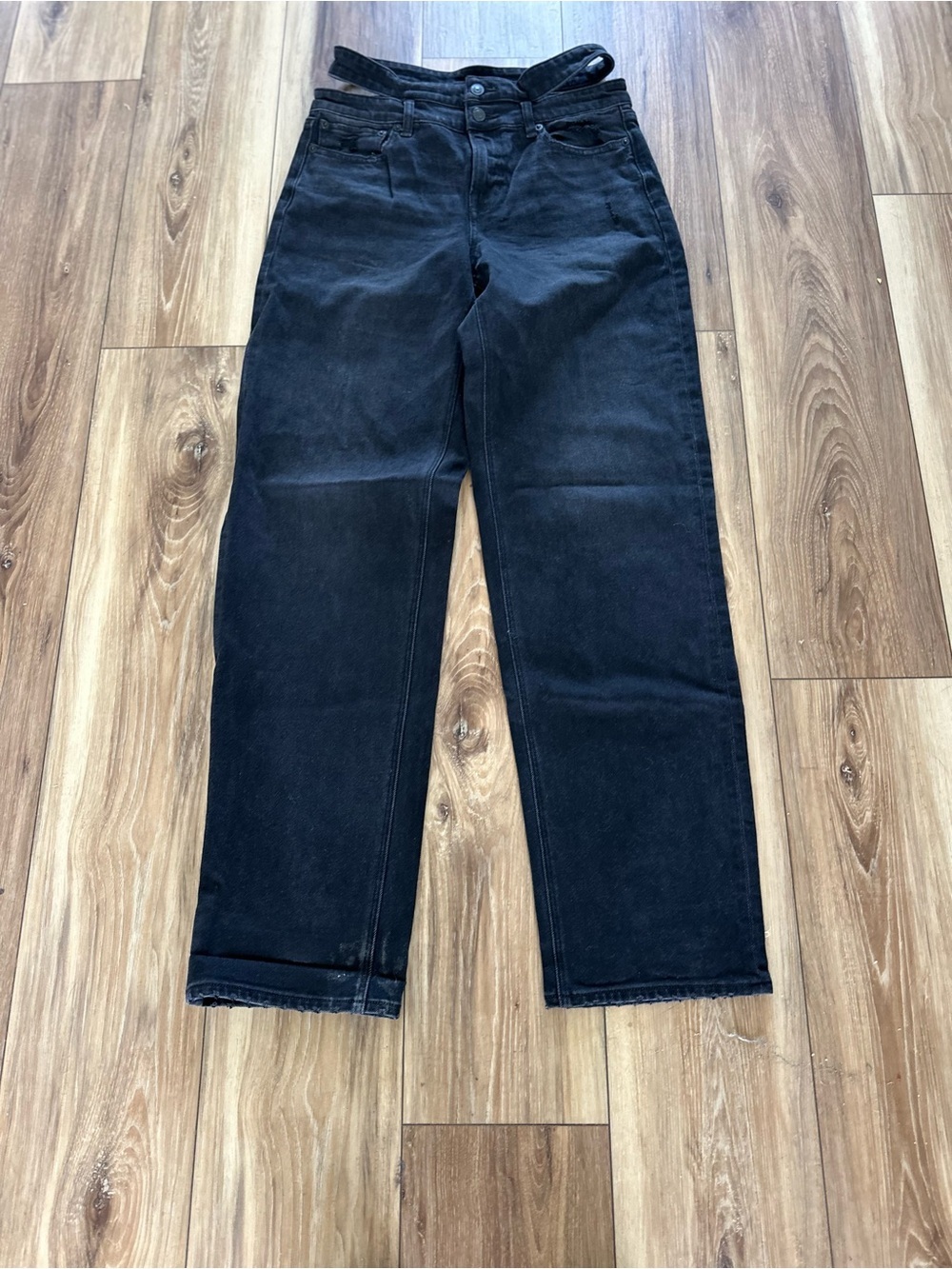 American Eagle women’s super high rise baggy straight jeans size 4 long - Picture 3 of 7